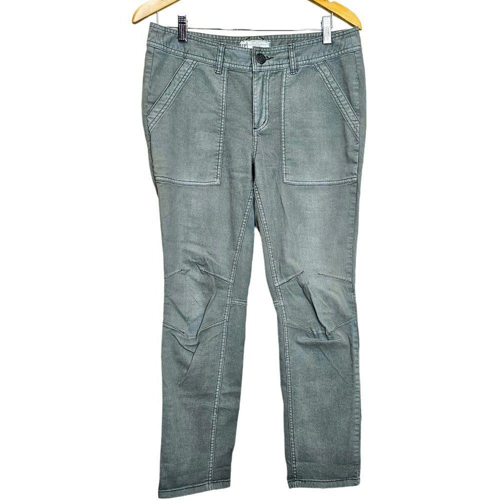 Free People Olive Green Army Moto Style Skinny Jeans Size 31